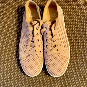 Eileen Fisher taupe leather sneakers